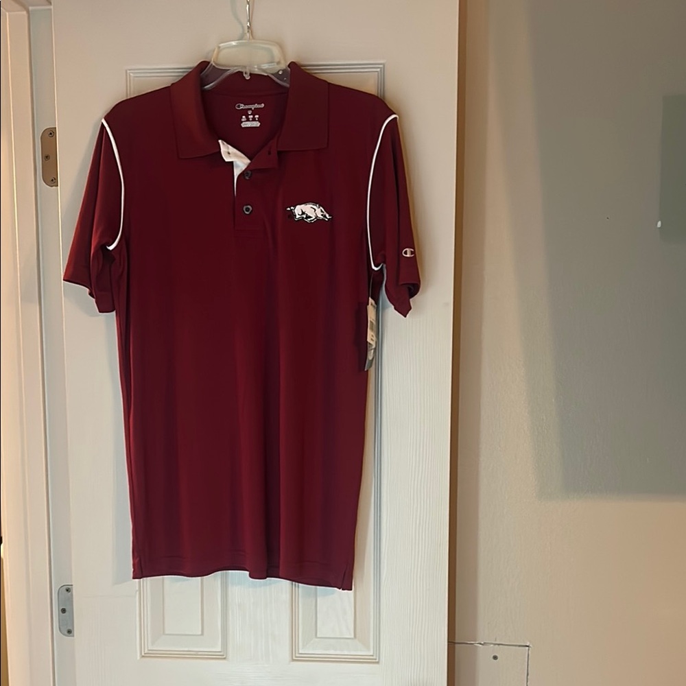 Champion Men's Arkansas red Maroon Polo Shirt